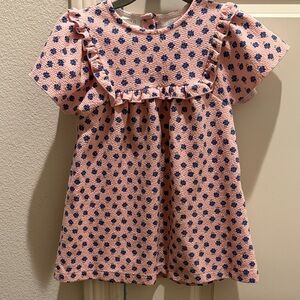 Zara Pink Dress with Blue Floral Pattern
